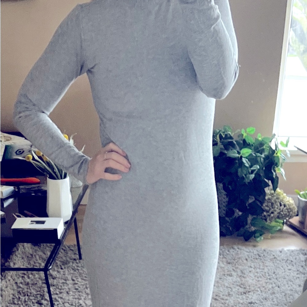 Elegant Gray Kit and Ace Long Sleeve Jersey Dress